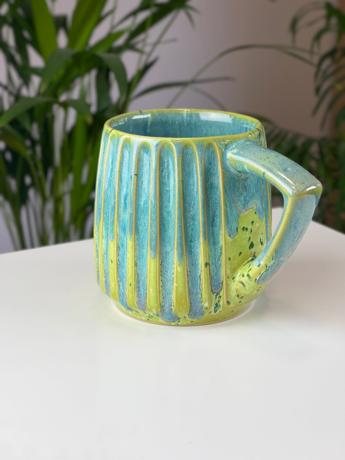 Bright green mug