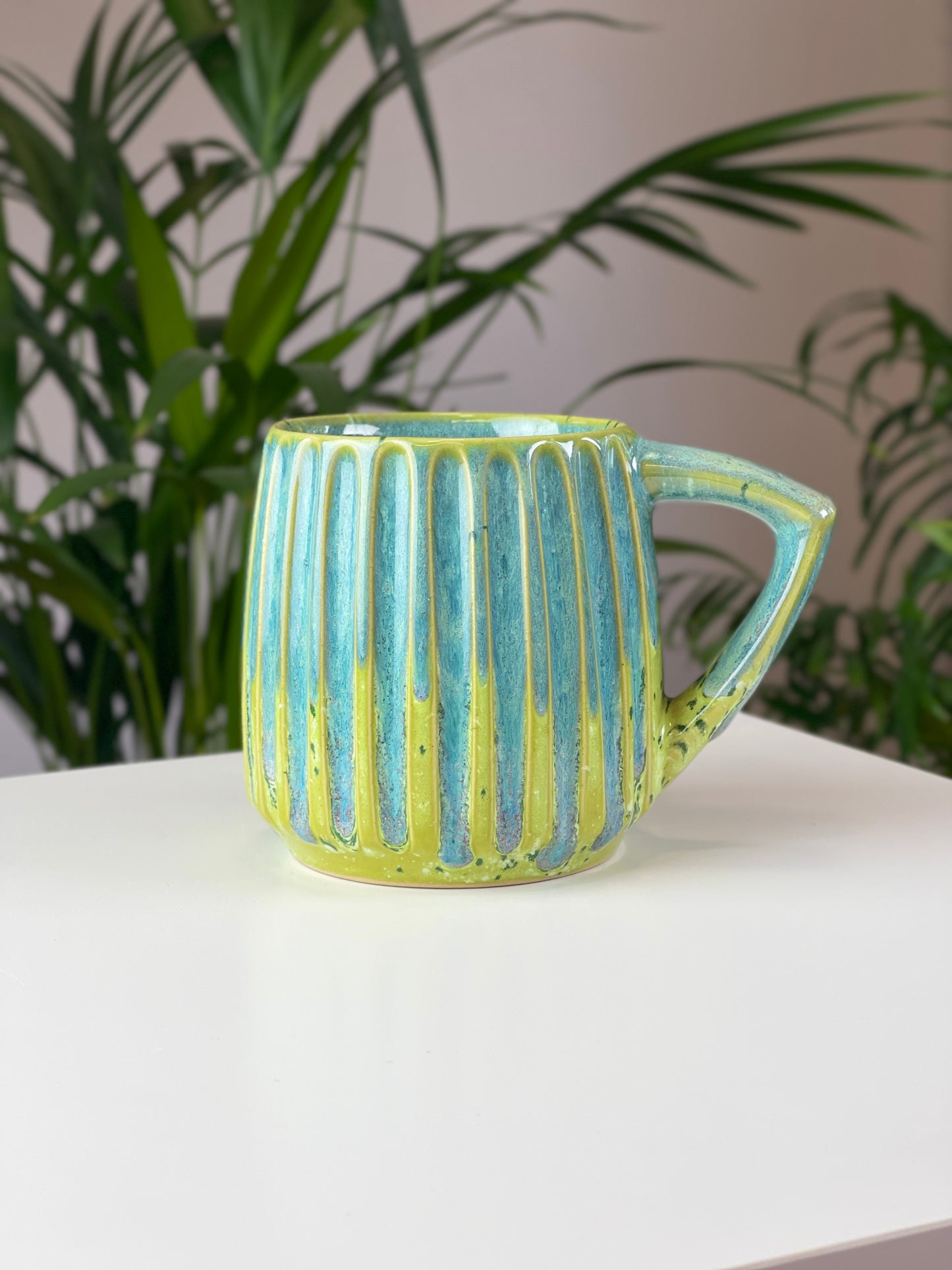 Bright green mug