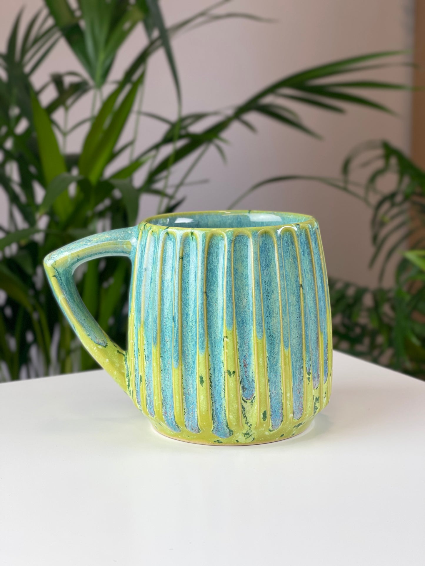 Bright green mug