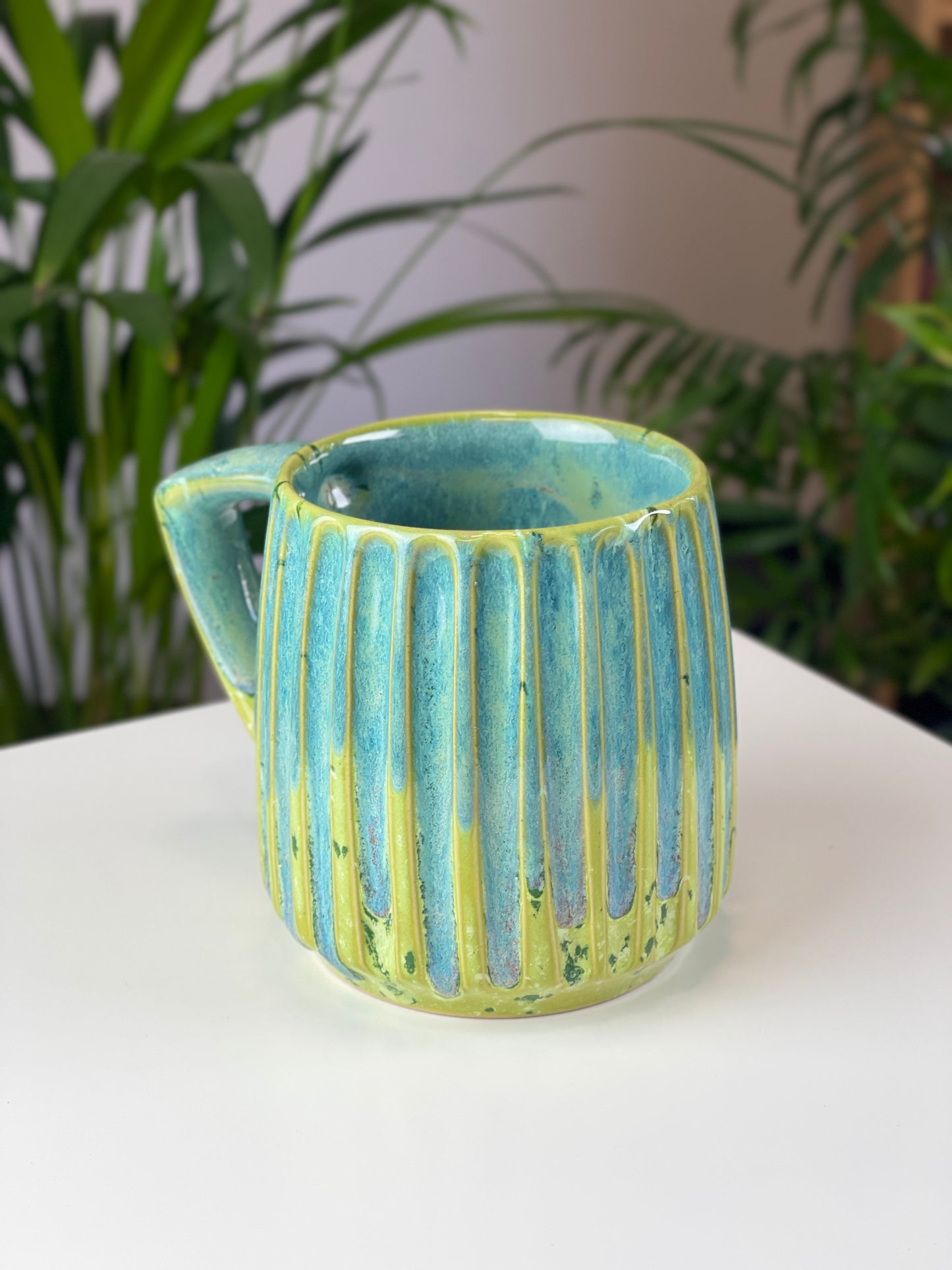 Bright green mug