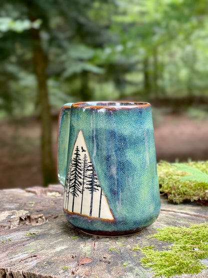 Green forest mug