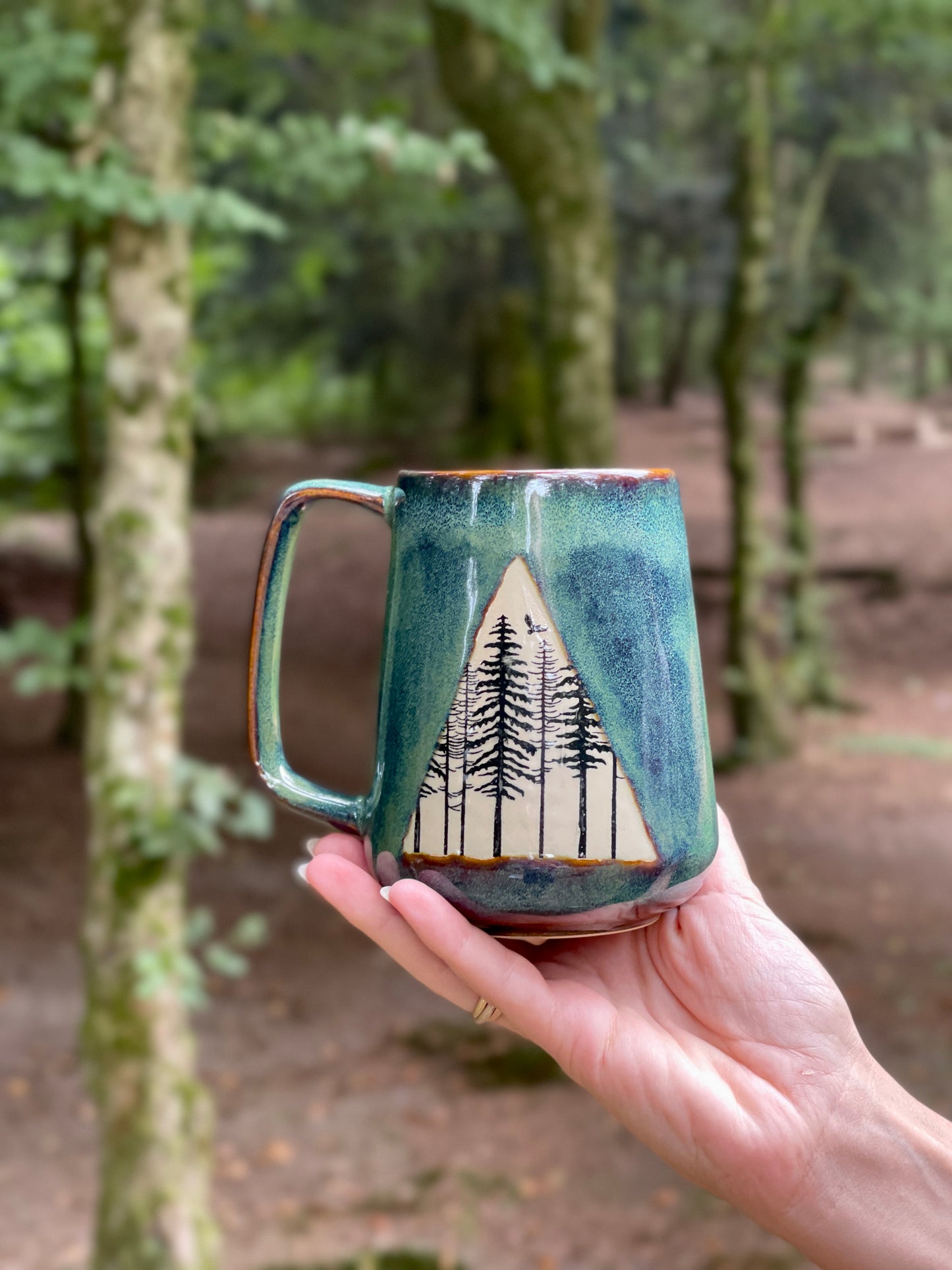 Green forest mug